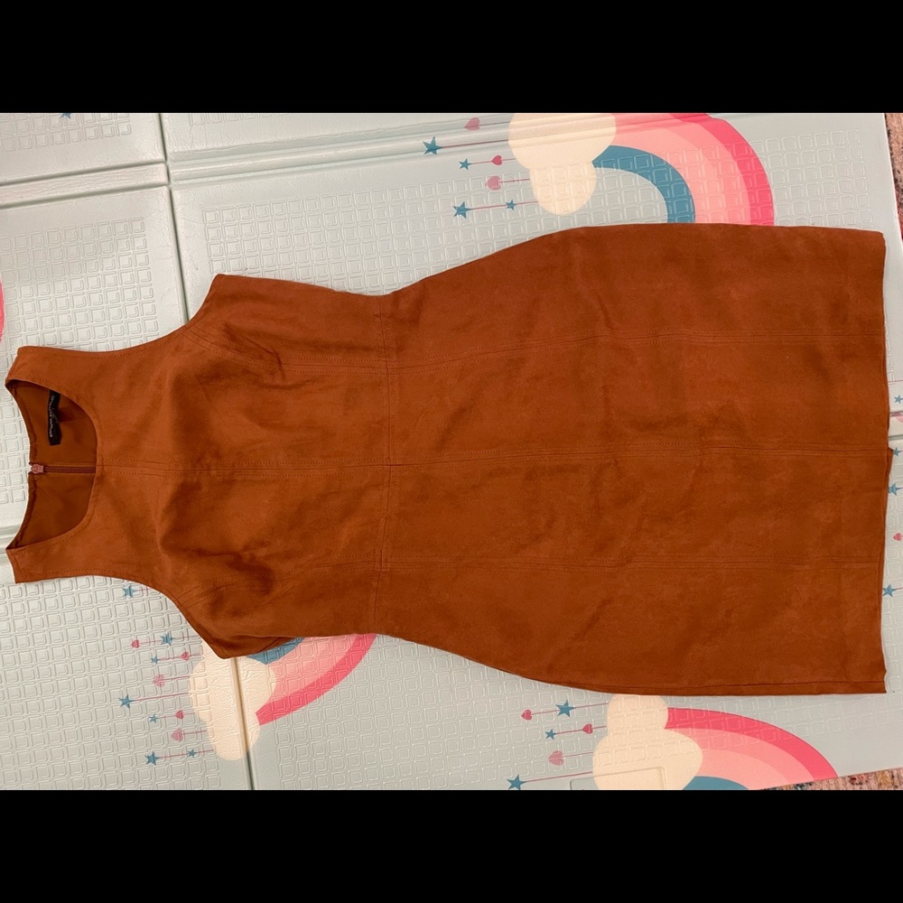 Banana republic faux suede rich brown dress
